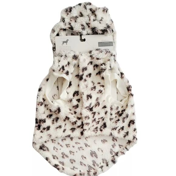 Pet Grayson Pup Sherpa animal print Cat/Dog sweater hoodie NWT - Picture 1 of 3